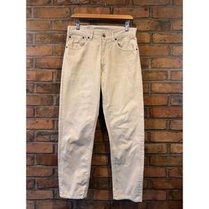 Vintage 60S 70S BIG E Levis 519 Corduroy Pants Mens 30x30 Off White Straight Leg